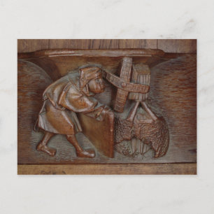 Carte Postale La gravure d'un meunier, à partir d'un étal de cho