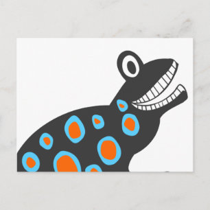 Carte Postale La grenouille colorée funky