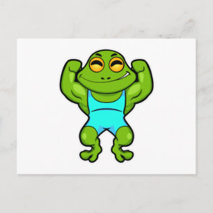 Carte Postale La grenouille comme culturiste au Bodybuilding