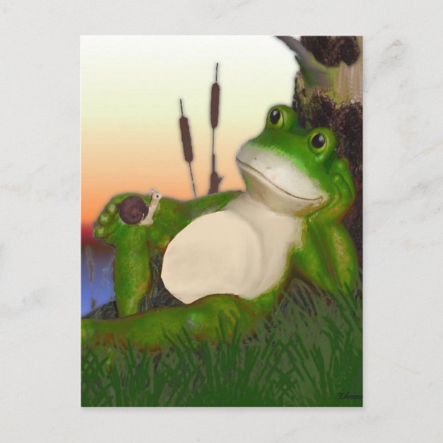 Carte Postale La grenouille et l'escargot (Devant)