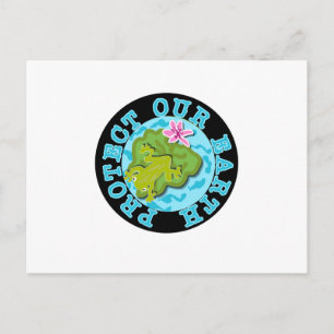 Carte Postale La grenouille protège notre Terre
