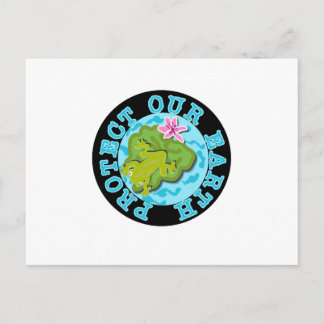 Carte Postale La grenouille protège notre Terre