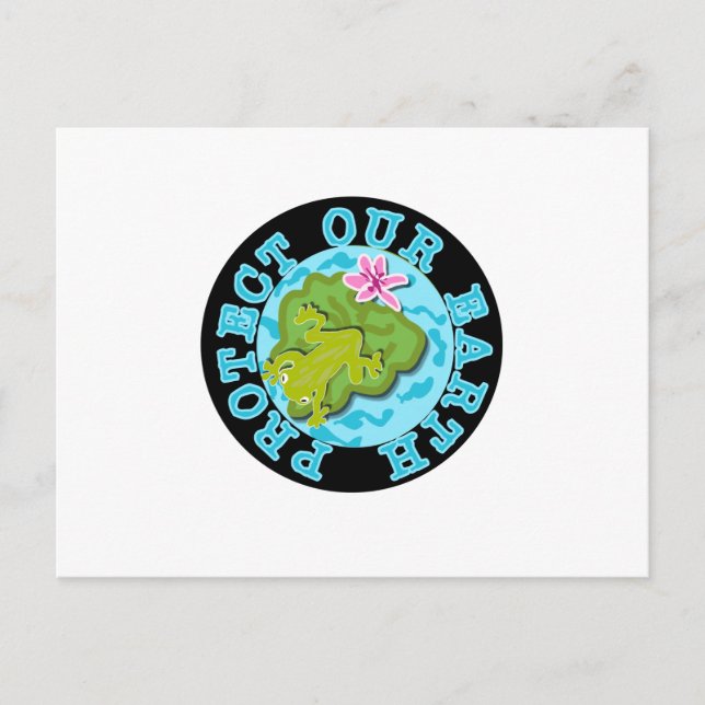 Carte Postale La grenouille protège notre Terre (Devant)