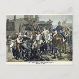 Carte Postale La grève des mineurs à Carmaux