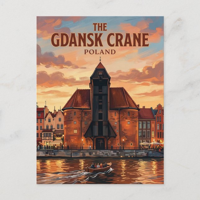 Carte Postale La grue de Gdańsk Pologne (Devant)