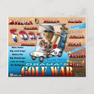 Carte Postale La guerre de golf d'Obams