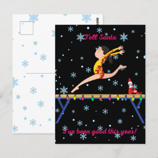 Carte Postale La gymnastique dit à Père Noël que j'ai été bon ce