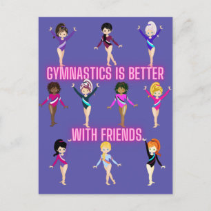 Carte Postale La gymnastique est meilleure avec des amis