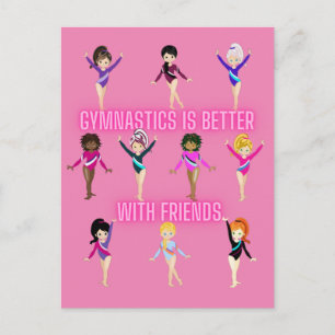 Carte Postale La gymnastique est meilleure avec des amis assez r