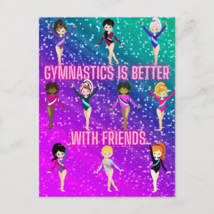 Carte Postale La gymnastique est meilleure avec des amis Super S