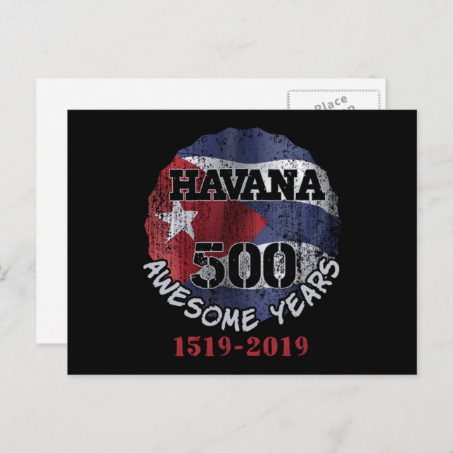 Carte Postale La Havane 500 ans fantastiques - Cuba Anniversaire (Devant / Derrière)