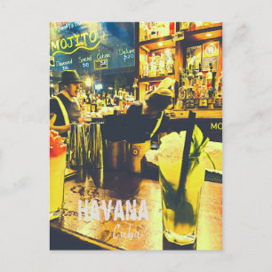 Carte Postale La Havane Cuba imprimé voyage Mojito bar