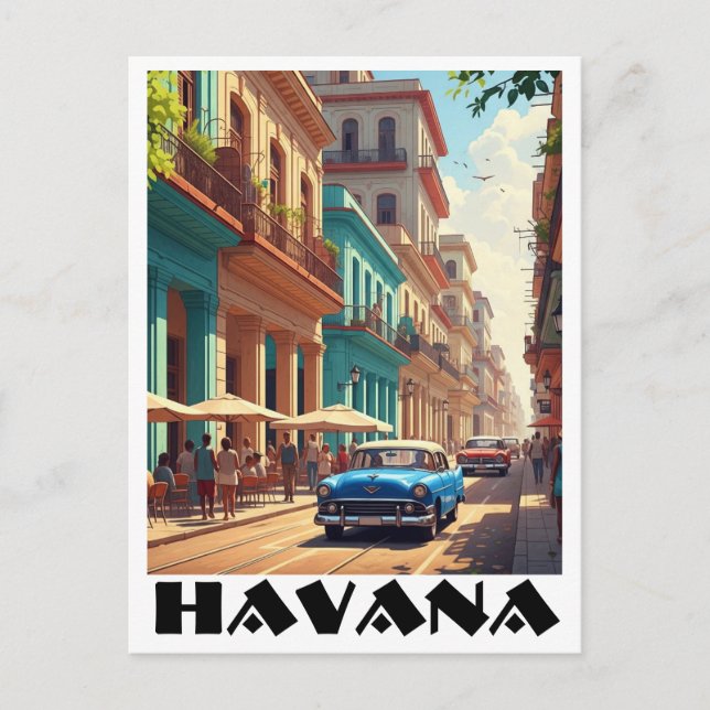 Carte Postale La Havane Cuba Voiture Ancienne (Devant)