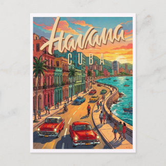 Carte Postale La Havane Cuba Voyage Rétro