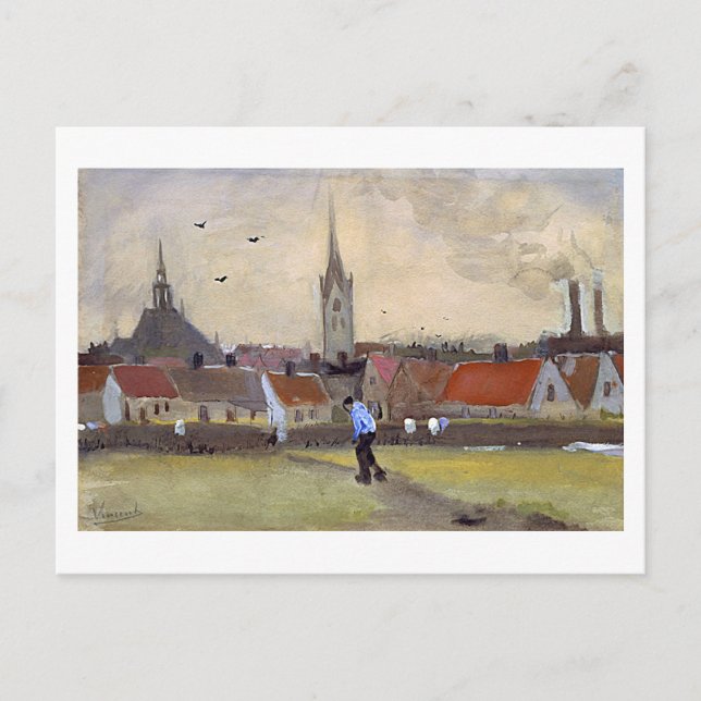 Carte Postale La Haye avec Nouvelle Eglise, Van Gogh Art (Devant)