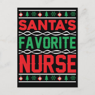 Carte Postale La infirmière préférée du Père Noël Professionnel