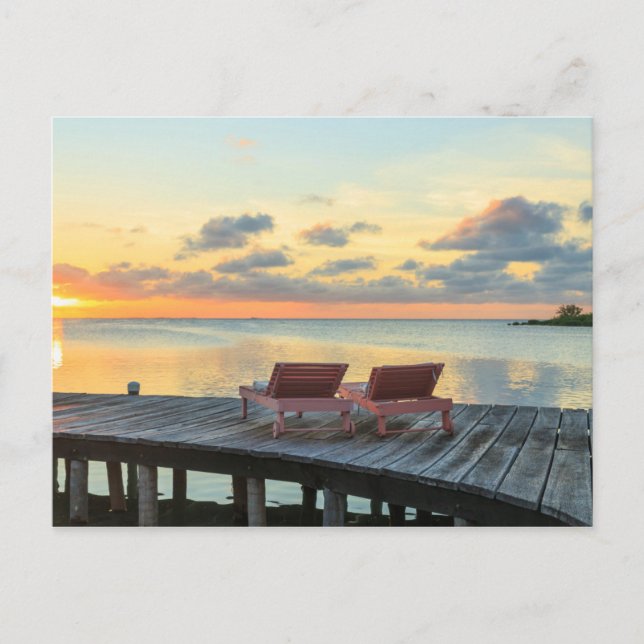 Carte Postale La jetée surplombe l'océan, Belize (Devant)