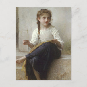 Carte Postale La jeune fille au tricot 2
