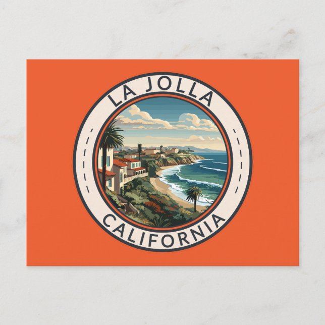 Carte Postale La Jolla California Coastline Travel Art Retro (Devant)