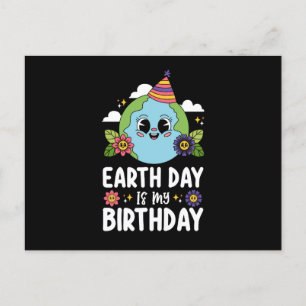 Carte Postale La Journée de la Terre est mon anniversaire Drôle 