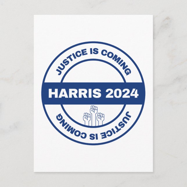 Carte Postale La justice arrive | Kamala harris Walz Election (Devant)