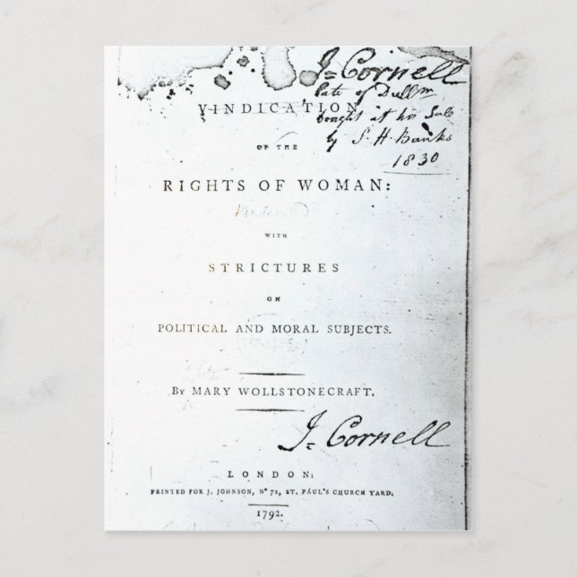 Carte Postale La justification des droits de la femme (Devant)
