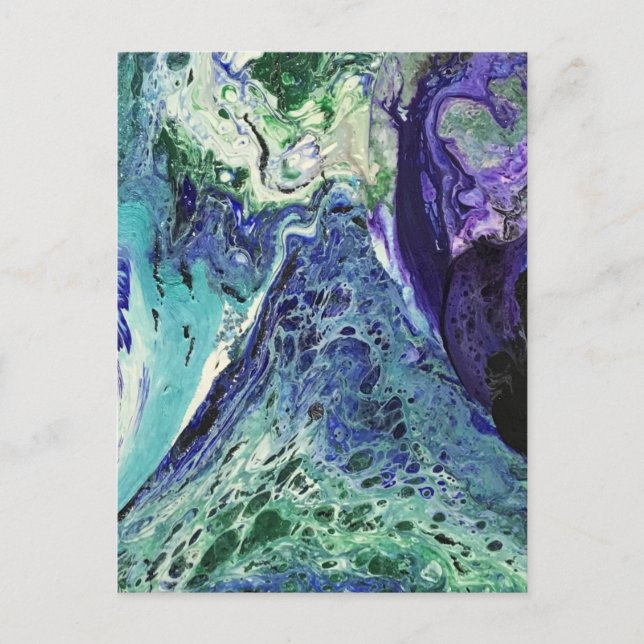 Carte Postale La Laguna #1 peinture en bleu, turquoise, blanc (Devant)