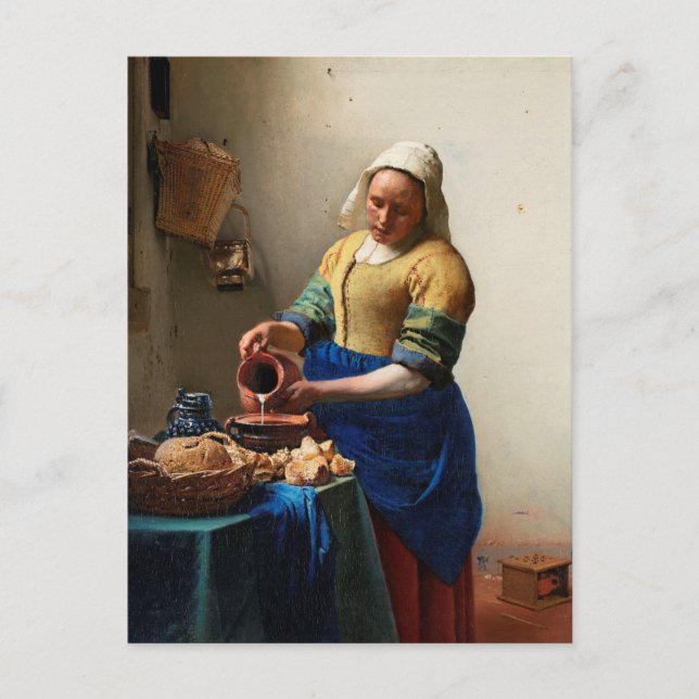 Carte Postale La laitière servante de cuisine par Johannes Verme (Devant)