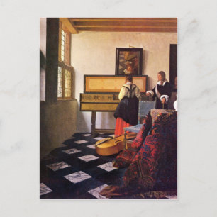 Carte Postale La leçon de musique de Johannes Vermeer