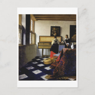 Carte Postale La leçon de musique de Johannes Vermeer