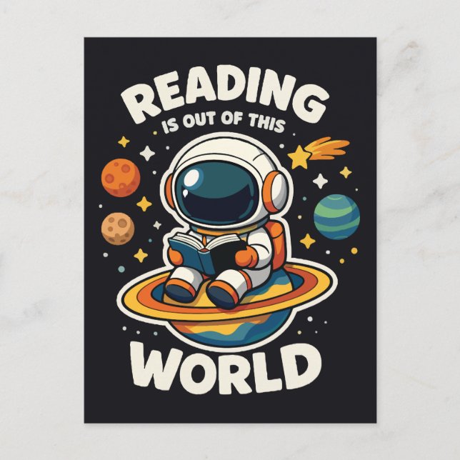 Carte Postale La lecture est hors de ce monde (Devant)
