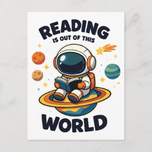 Carte Postale La lecture est hors de ce monde