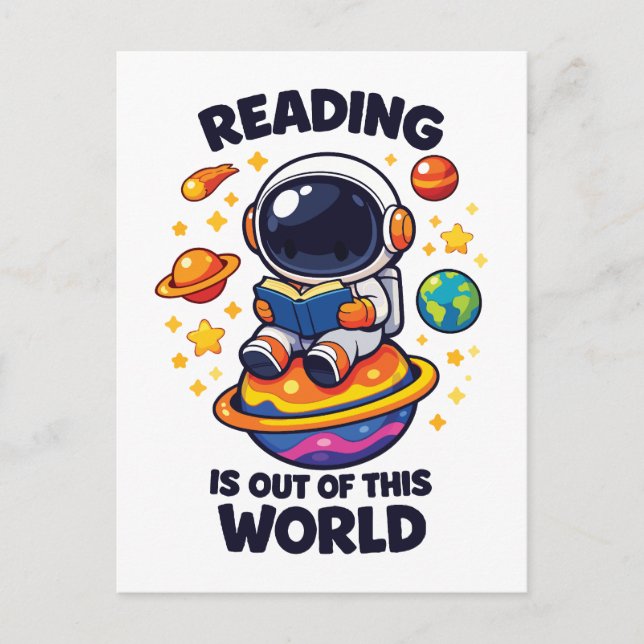 Carte Postale La lecture est hors de ce monde (Devant)