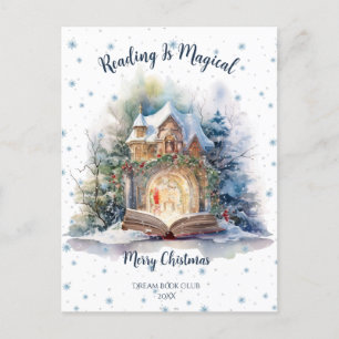 Carte Postale La lecture est une conception de flocon de neige m