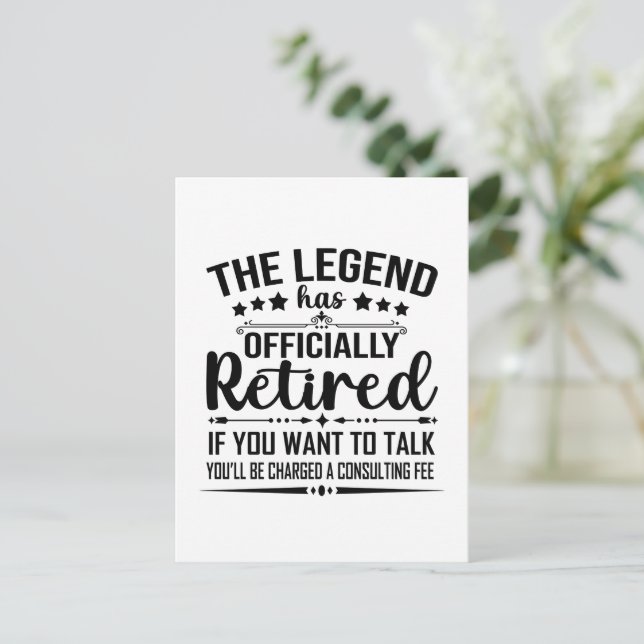 Carte Postale La légende a officiellement retiré la retraite fuu (Debout devant)
