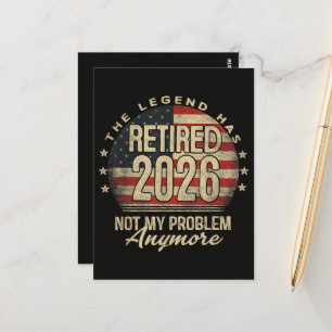 Carte Postale La légende a pris sa retraite 2026 drôle
