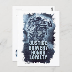 Carte Postale La liberté n'est jamais gratuite Citation militair