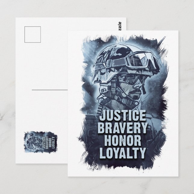 Carte Postale La liberté n'est jamais gratuite Citation militair (Devant / Derrière)