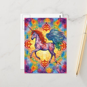Carte Postale La Licorne Appaloosa Colorée