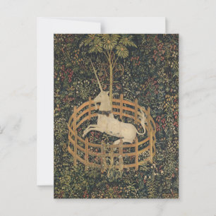 Carte Postale La licorne en captivité, Tapisserie médiévale