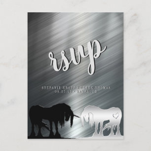 Carte Postale La licorne mystique RSVP (lignes métalliques)