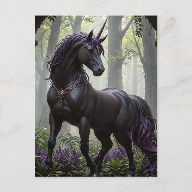 Carte Postale La licorne noire (Devant)