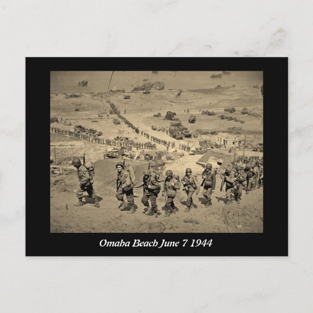 Carte Postale La Longue Ligne Depuis La Plage D'Omaha (Devant)