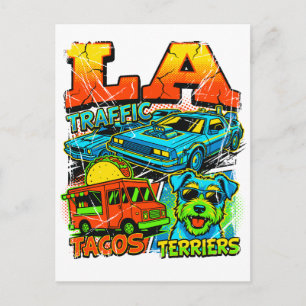 Carte Postale La Los Angeles Traffic Tacos Et Terriers