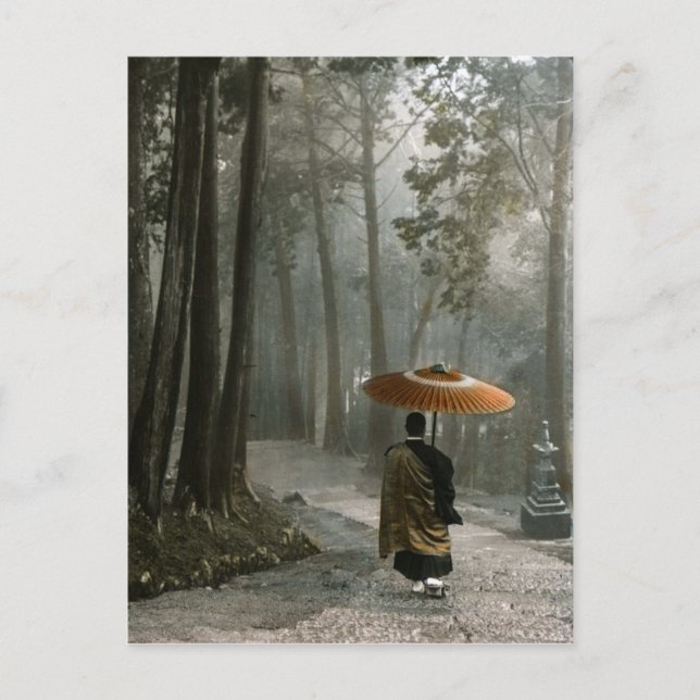 Carte Postale La lumière passe au-delà tandis que le moine desce (Devant)