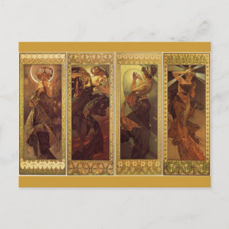 Carte Postale La Lune et les étoiles - Art Nouveau