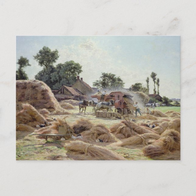 Carte Postale La Machine à Threshing 1896 (Devant)