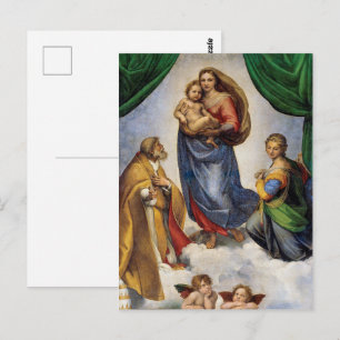 Carte Postale La Madone Sixtine Raphaël