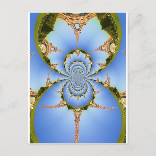 Carte Postale La magie de Paris : Design de tour Eiffel géométri (Devant)