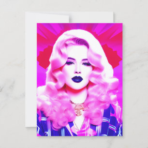 Carte Postale La magie du glamour d'un baiser soufflé bleu